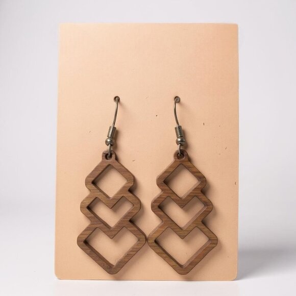 Jewelry - Geometric Wooden Earrings